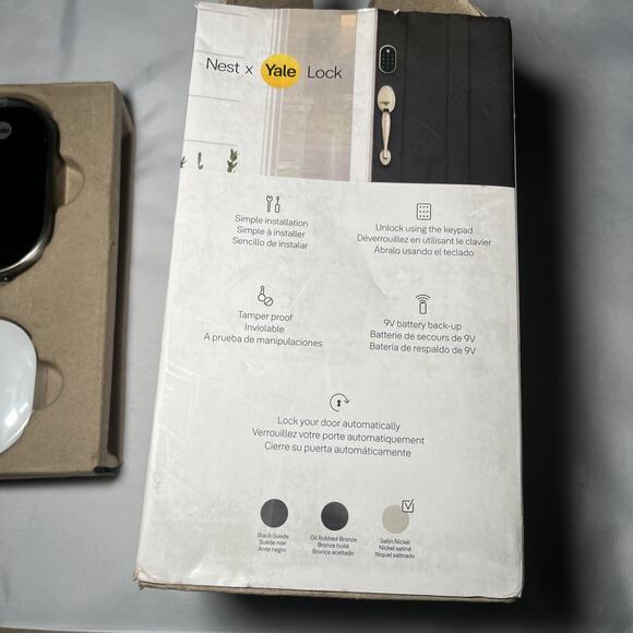 Google Nest x Yale Lock Tamper Proof Smart Lock Keyless Satin Nickel OPEN READ - Picture 9 of 12